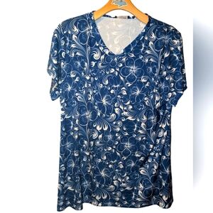 Women's Bon Apple Tea floral short sleeve top